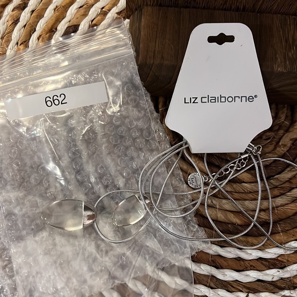 3/$18 Liz Claiborne Layered Silver With Clear Pendants- New - Lot 662 - Picture 6 of 6